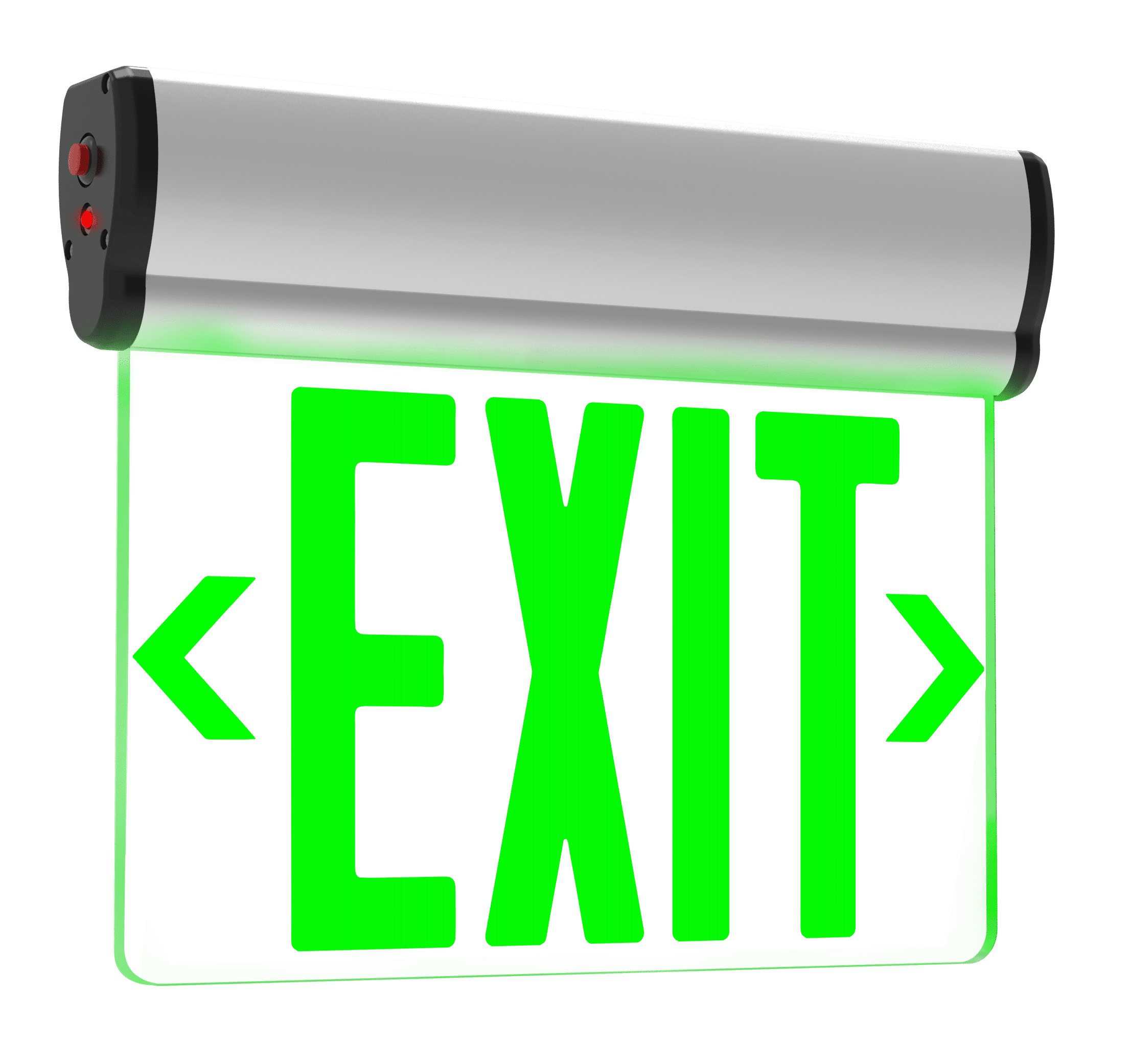 Curva 2 Universal Edge-Lit Exit Sign with green LEDs