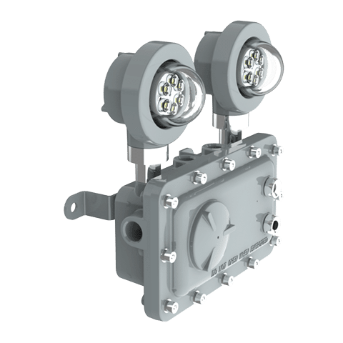 Class I Div 1 LED emergency lighting fixture side view